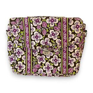 Vera Bradley Plum Petal Computer Case 14x12x4 Used No Strap
